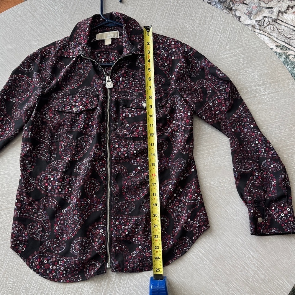 MICHAEL Michael Kors Black and Pink Paisley Jacket Small A049 - Picture 8 of 9